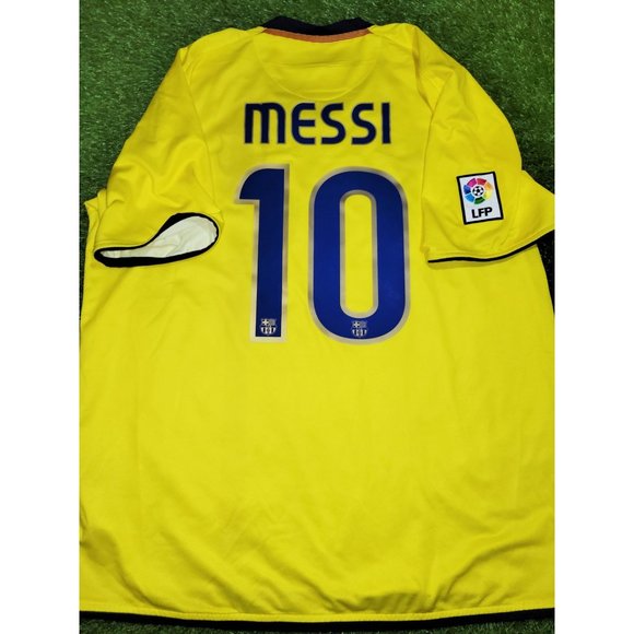 Messi Barcelona TREBLE SEASON 2008 2009 Away Soccer Jersey...